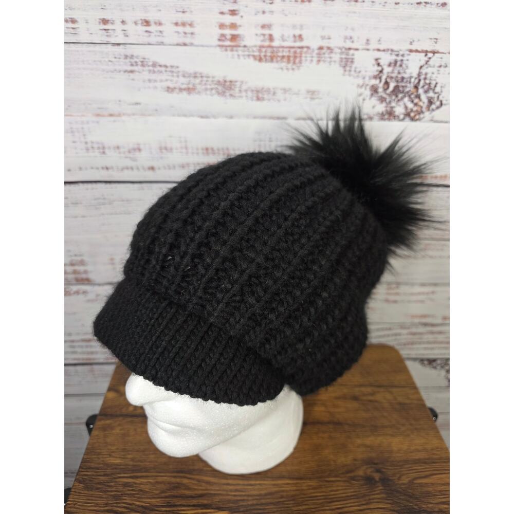BA-BO Florence Pom Pom Knit Beanie Hat- Made in Italy